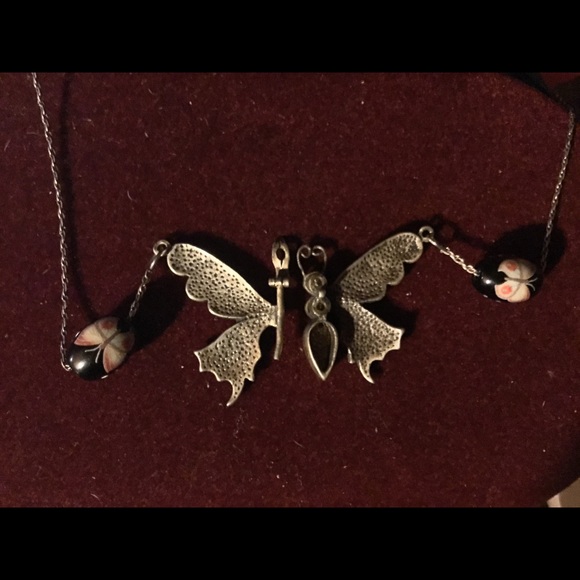 Pewter Butterfly Pendant Necklace - Picture 3 of 3